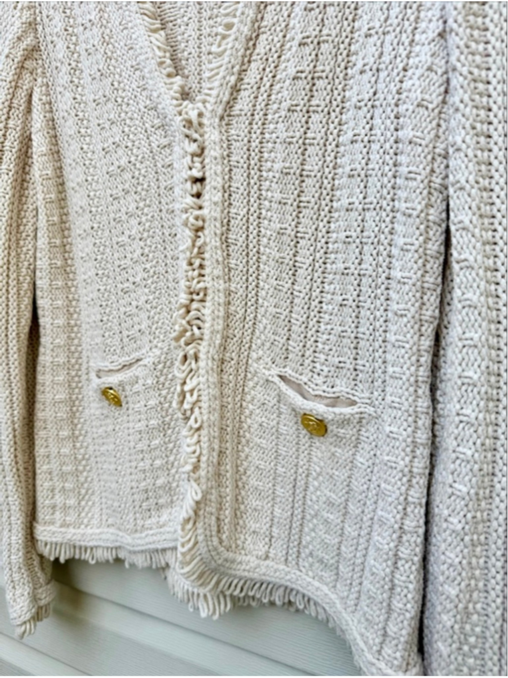 J.Crew Merino Wool Cable Knit Cardigan Sweater Cream Medium NWT - Picture 8 of 8